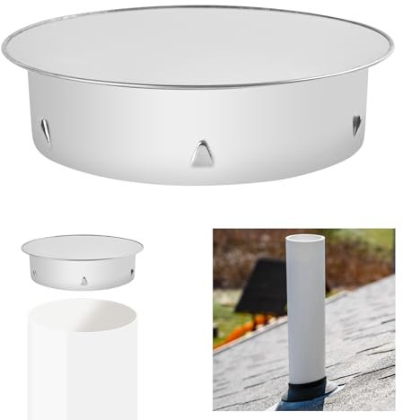 Coperchio per foro per camino, copertura per canna fumaria, copertura per tubo in acciaio inox, 200 mm
