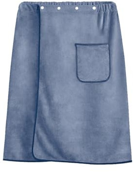 Ginddy Toalla de Ducha para Hombre,Juego de Toalla y Toalla para Sauna para Hombre Ajustable Toalla de Ducha con Botones Gran Secado Rápido Toalla de Sauna 27.5 * 59 Pulgadas Color Azul Neblina