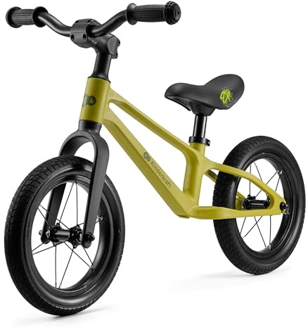 Kinderkraft ETER Balance Bike up to 35 kg, Light Running Bike, Children's Bicycle, 12 Inch Wheels, Nylon Frame, Height Adjustable Saddle, Limited Steering Latch, Rubber Handles, Sporty Design, Lime