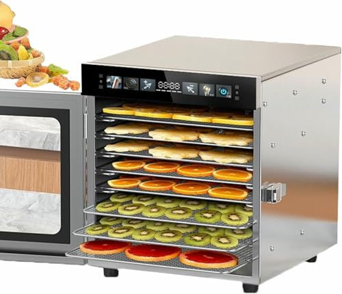 Essiccatore elettrico per alimenti a 8/12 strati, essiccatore per alimenti con luce calda, essiccatore per frutta e carne da 20 a 30 kg, essiccatore per alimenti in acciaio inossidabile per frutta,