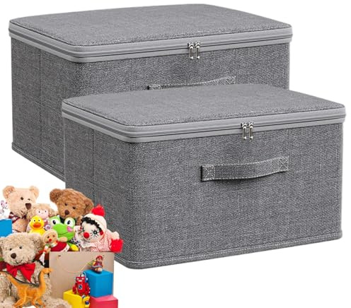 Generisch Closet Organizer Box – Scatola di immagazzinaggio coperto per Home Clothing Storage Box, grande capacità cubo di stoccaggio in tessuto, cestino appendiabiti con manico, per casa, B