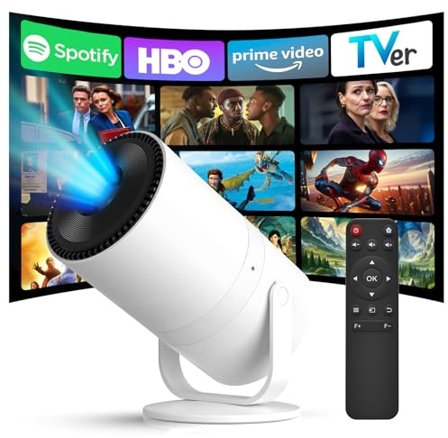 [Built-in Apps] Mini Projector with WiFi and Bluetooth & Android 12, Electric Focus 1080P Mini Portable Projector, Compatible with HDMI/Smartphone/USB for Movie/Gaming