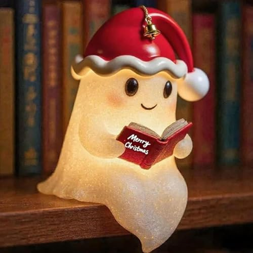 Niedliche Geister-Leselampe 2026, Ghost Reading Book Lamp, 3D Halloween Geist Lampe, Halloween-Dekoration für Leser und Buchliebhaber