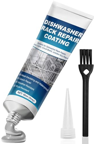 Miioto Spülmaschinenkorb Rost Reparatur,Spülmaschine Rostschreck 50ml(Grau) | Geschirrspüler Korb Reparatur Gummi,Wasserdicht Hochtemperaturbeständig,Reparatur von Gummiteilen im Geschirrspülerkorb