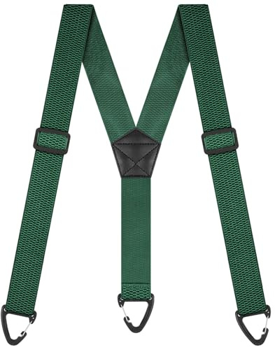 BSBUY Herren Hosenträger Extra Stark Breit 3,8 Cm mit Sehr Starken 3 Metall Druckknopf-Schlaufen Heavy Duty Braces Einstellbar Elastisch Einheitsgröße Hosenträger Damen für Arbeitshose Latzhose Y Form
