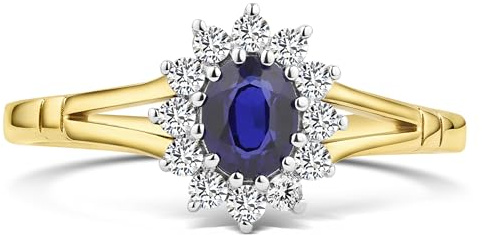 Citerna 9 ct Yellow and White Gold Stone Set Cluster Ring - Size L