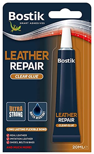 Bostik Leather Repair Glue Clear - 20ml Tube - Extra Strong Quick Drying - Flexible Bond - Water Resistant