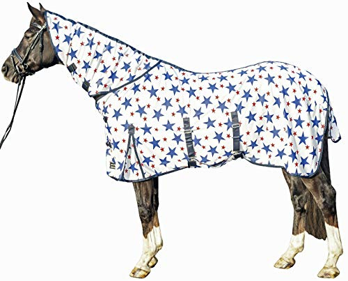 HKM Stars Combo Pferdedecken Weiß/Dunkelblau 165