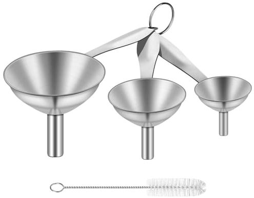 Lakatay embudo de acero inoxidable con filtro de colador desmontable, embudo de decantación para líquidos secos y ingredientes en polvo