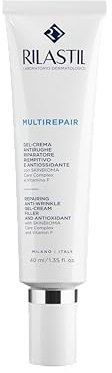 Rilastil Multirepair Gel Ansiktskräm motverkar motverkar rynkor reparativ, återfuktande och elastisk med vitamin F för normal och blandad hud, förpackning med 40 ml