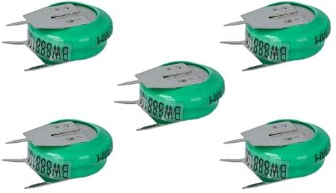 vhbw 5 NiMH Pile Bouton de Remplacement pourment 3 épingles Type V80H | 80mAh 1,2V convient pour les batteries de modélisme etc.