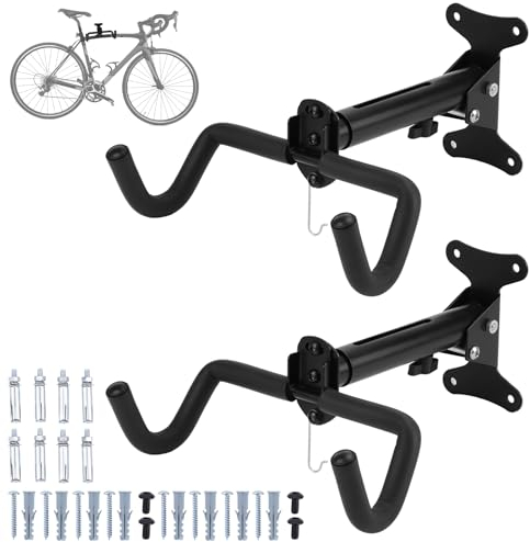 CYFIE Fahrrad Wandhalterung,Klappbar Fahrradhalterung Wand,Platzsparend Stabiles Verstärkt,Wandhalterung Fahrrad bis 20kg für MTB Rennrad,Fahrradaufhängung Wand mit Weicher Polsterung(2 Stück)