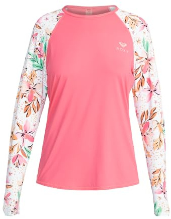 Roxy Printed - Langärmliger Rashguard mit Reißverschluss für Frauen Weiß