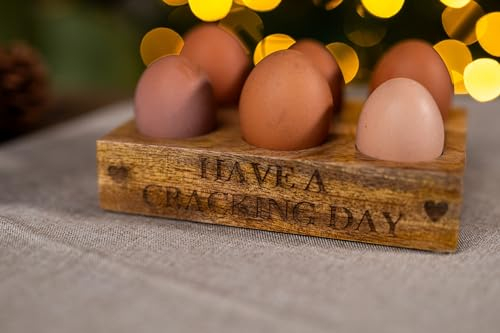 Marco Paul Have a Cracking Day Egg Holder - Quirky Kitchen Storage Rack and Tray - Humorous Home Decor Accessories (18cm x 13cm)