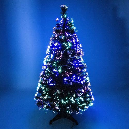 FlickBuyz Fibre Optic Christmas Tree – Artificial Christmas Tree – 3FT, 4FT, 5FT and 6FT Green Xmas Trees, Fibre Optic Christmas Tree (4FT (120cm))