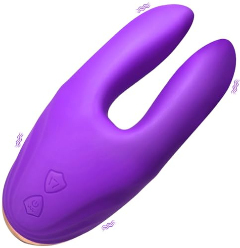Vibratore capezzolo G in silicone, con 2 teste di vibrazione Vibratore clitorideo giocattolo del sesso per le donne Stimolatore capezzolo G-spot massaggiatore con 10 potenti vibrazioni