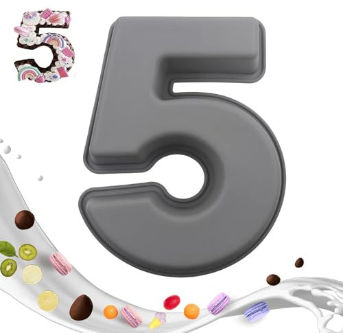 masteymoh Kuchenform Zahlen, große Backform, 0-9 Silikon für Geburtstag, Hochzeit, Jubiläum, Silikon Große Zahlen, Backform, Groß (5)