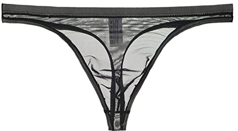 String Damen Nahtlos Transparenter Tanga für Herren, dünnes Mesh, sexy Unterwäsche Klein String Damen (Black, M)