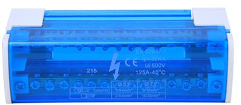Scatola di distribuzione terminali 215, morsettiere monofase a 2 livelli su guida Din, scatola di giunzione morsettiera per impianti elettrici