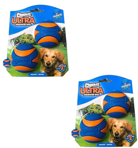 Chuckit! - Ultra Squeaker Ball Gr. M - 6 cm - Set - 2 x 2 Pack