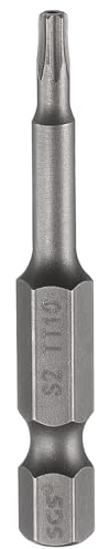 sourcing map TT10 Embout de tournevis à tête Torx de sécurité 50 mm de long avec tige hexagonale magnétique inviolable 6 points en étoile S2 Pointe en acier pour outils électriques industriels