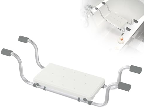 XMTECH Badewannensitz Senioren, Duschsitz Duschbank für Badewanne, Breite verstellbar Sitzbrett 71cm-82cm, Badewannenbrett für Die Wanne für das Badezimmer zu Hause Tragkraft 150 kg
