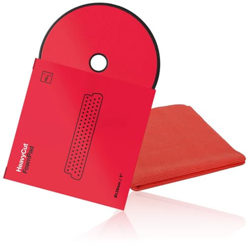 Koch Chemie Heavy Cut Foam Pad - Almohadilla de pulido (126 x 25 mm de diámetro, incluye paño de microfibra Heavy Cut para pulidora excéntrica)