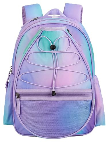 Choco Mocha Tennisrucksack Kinder Tennistasche für Mädchen Sportschlägertasche Teenager Rucksack 16 Zoll, Lila