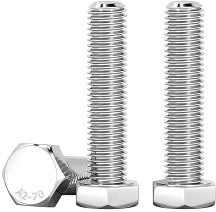 Drenky M8 Sechskant Schrauben‌ Edelstahl A2 V2A M8 x 35mm Sechskantkopfschrauben 10 Stück DIN 933 Sechskantschrauben Maschinenschrauben Edelstahlschrauben für Maschinenmontage, Silber