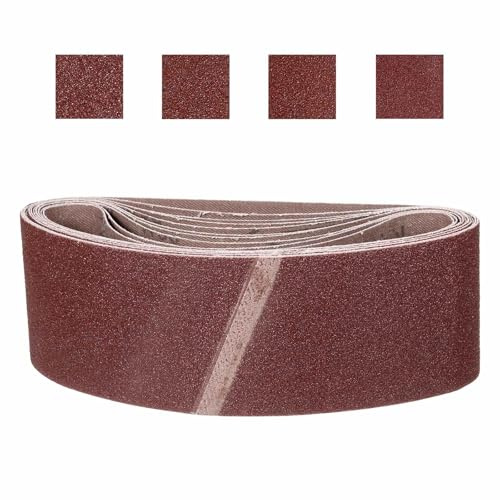 CoCud Banda De Lijado De 100mm x 610mm, 16 Piezas 40/60/80/120 Grano Cintas Afiladoras Para Afilador De Cuchillos Herramienta De Tallado Para Lijadora De Banda Trabajo En Metal