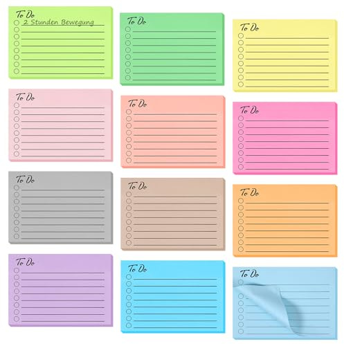 600 hojas de notas adhesivas: 10 x 7 cm para hacer listas, notas adhesivas, se pueden utilizar como material escolar para la clase o como artículo de oficina.