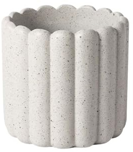 Vaso da fiori a righe verticali beige con pois spruzzati, fioriera in cemento per interni ed esterni, ideale per camera da letto, studio, giardino, davanzale della finestra