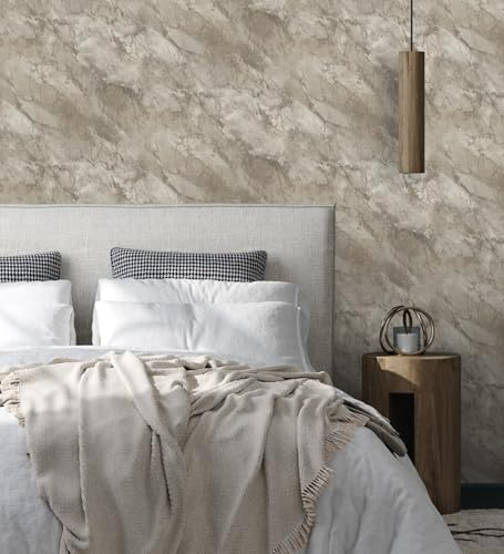 GAULAN 683386 Papier peint imitation marbre dans les tons dorés et beige pour mur salon chambre couloir salle à mange tête de lit hall d'entrée - Rouleaux de 10 m x 0,53 m