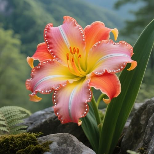 Hemerocallis ornamental de crecimiento rápido para embellecer exteriores-5Bulbos-X