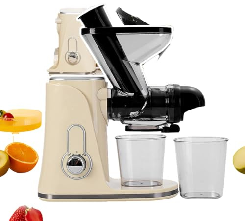 Exprimidor de prensa en frío con separación de residuos, extractor de jugo de masticación lenta, 90% de rendimiento de jugo, funcionamiento silencioso, fácil de limpiar, compacto para uso doméstico