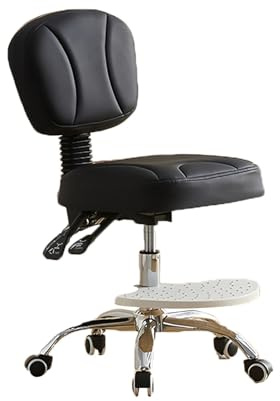 Sedia da ufficio ergonomica girevole a 360°, con schienale, sgabello da sella resistente, per saloni di bellezza e parrucchieri, supporta 200 kg, altezza regolabile e seduta confortevole (colore 3)