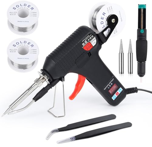 Larlarsa Soldering Gun Kit - Soldering Iron Kit with Adjustable Temp 180-600°C,ON/OFF Button,120W LED Digital Internal Heat Soldering Gun,Auto Send Tin Soldering Kit for Electronics Welding Repair DIY