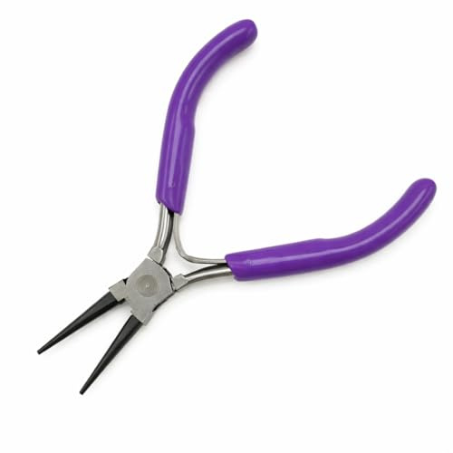 Round Nose Pliers for Jewellery Making – Mini Needle Nose Pliers and Wire Wrapping Tools – Precision Jewellerys Pliers for Jump Rings, Beading, Crafting, and DIY Jewellery Projects (Purple)