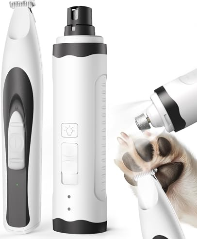 oneisall Levigatrice professionale per artigli – Decespugliatore silenzioso per cani a 2 marce con 2 luci a LED – Levigatrice ad artigli, super silenziosa, ricaricabile per cani di taglia media e