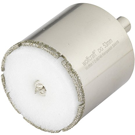 wolfcraft Corona de perforación de diamante Ceramic con broca centradora y vástago I 5929000 I Para instalaciones sanitarias y eléctricas en azulejos y baldosas; profundidad de corte: 45 mm