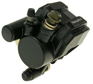 Bremssattel/Bremszange vorne kompatibel mit Peugeot Vivacity 50 2T ab 2008 | Schwarzer kompletter Bremssattel vorne mit Bremsbelägen; Roller-Ausführung 50 2T AC, auch als vordere Bremszange bezeichnet