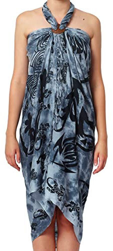 Ciffre Ca 80 Modelle Sarong Pareo Wickelrock Handtuch Strandtuch Wickelkleid Deko Gecko Bemalt Fair Trade