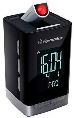 Roadstar CLR-2496P Uhrenradio (Projektion, Kalender, Datum, Batterie-Backup, Dual Weckfunktion)
