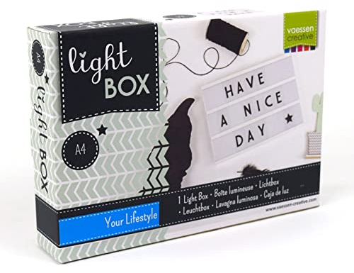 Vaessen Creative Led Lightbox mit buchstaben – A4 – 85 zeichen, Weiß