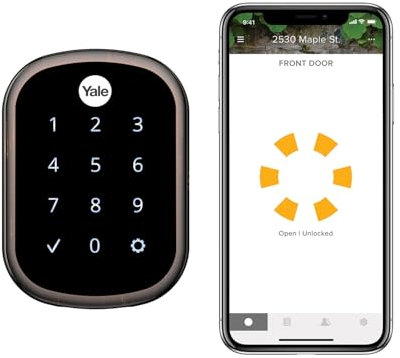 Yale Security YRD256-CBA-0BP Yale Assure Lock SL, Wi-Fi y Bluetooth, cerrojo de bronce aceitado para pantalla táctil sin llave