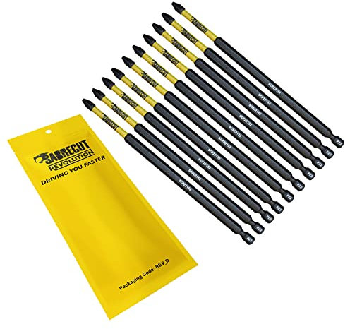 10 x SabreCut SCPZ2152_10 152mm PZ2 Magnetic Impact Screwdriver Driver Bits Set Pozi Pozidriv Heavy Duty