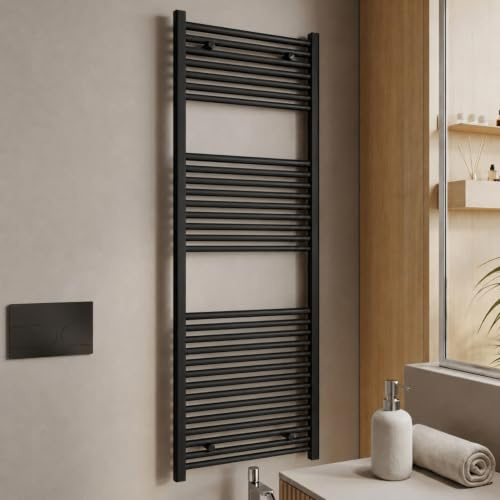 OGOMONDO Termoarredo Bagno Scaldasalviette Acciaio Nero Opaco | Radiatore, Calorifero, Termosifone