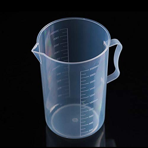 ZAORUN Cucina Gadget Flacone di plastica da 2000 ml PP Misuratore di misuratore di Vetro Digitale Misuratore di Vetro Strumenti da Laboratorio (Trasparente) (Colore : Transparent)