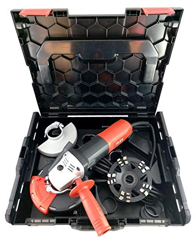 Werkmax Betonschleifer Power-Set Flex 1400W. Mit Speed-DUO Diamantschleiftopf 125 + Absaughaube