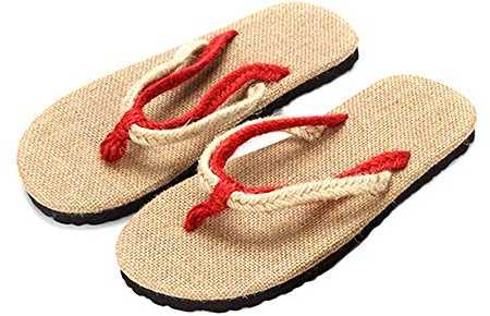 Pantoufles en lin de paille faites à la main,tongs d'été,anti-dérapant absorbant la sueur,résistant à l'usure,pantoufles de plage,sandales de couple,sandales de paille,chaussures de plage décontracté